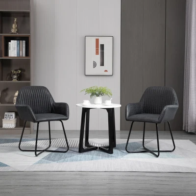 HOMCOM Sedie per sala da pranzo 60cm x 56.5cm x 85cm Marrone