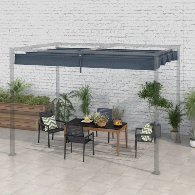 Outsunny Ersatzdach für 2,85 x 2 m Gartenpavillon, ausziehbar, einfache Montage, Polyester, Dunkelgrau