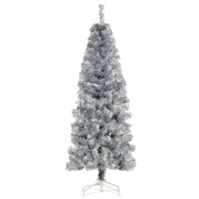 HOMCOM Albero di Natale 53cm x 53cm x 150cm Argento