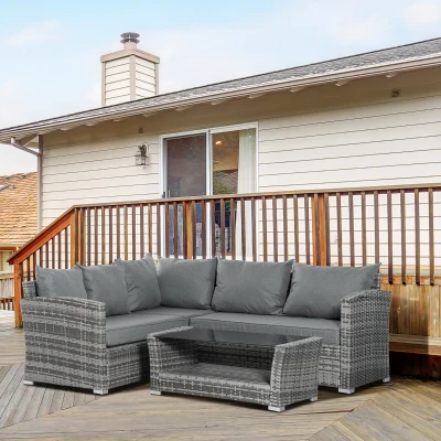 Outsunny Set mobile da giardino 120cm x 68cm x 76cm Grigio