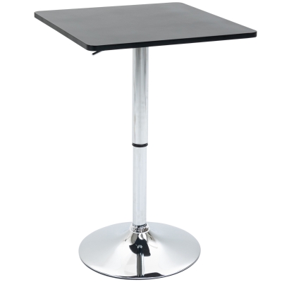 HOMCOM Höhenverstellbarer Bartisch, 360° drehbar, kratzfeste Füße, stabile Metallbasis, Schwarz/Silber