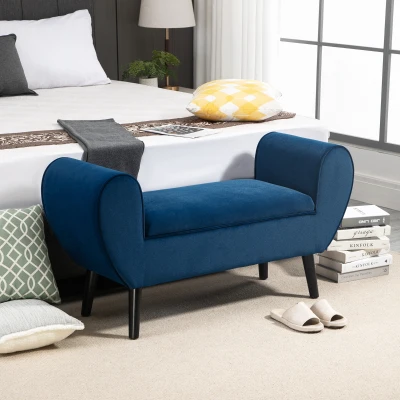 HOMCOM Panca contenitore 118cm x 42cm x 66cm Blu