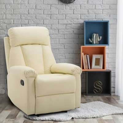 HOMCOM Poltrona reclinabile 80cm x 97cm x 107cm Crema