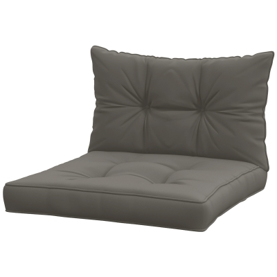 Outsunny 2er-Set Polsterauflage Gartenmöbelsitzkissen Sitzauflage, wetterbeständig, Knopfheftung, 60 x 60 x 10 cm, Grau