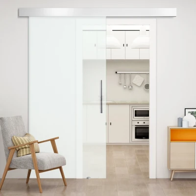HOMCOM Porta Scorrevole 102.5cm x 0.8cm x 205cm satinato