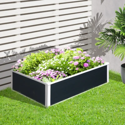 Outsunny 221L Raised Garden Bed PP Planter 100x80x30cm