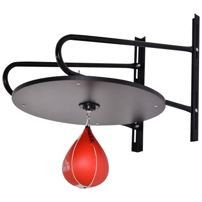 HOMCOM Adjustable Wall-Mounted Punching Ball Boxing Stand