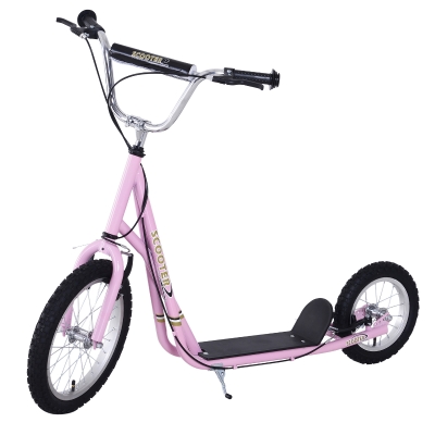 Trottinette Enfant HOMCOM Pneus Acier Rose