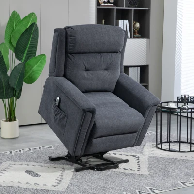 HOMCOM Relaxsessel Aufstehhilfe Seniorensessel, inkl. Fernbedienung, 92 cm x 87 cm x 108 cm, Dunkelgrau