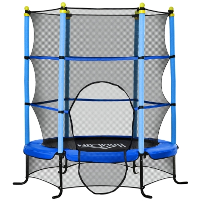 HOMCOM Trampoline Enfant Ø1,63m Filet Sécurité Bleu