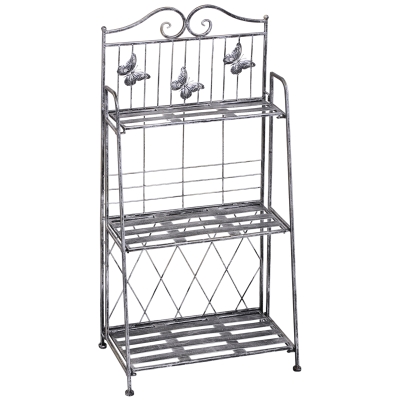 Outsunny Scaffale Fioriera 44cm x 25cm x 96cm Grigio