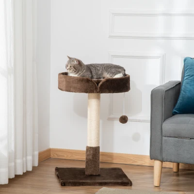 PawHut Cat Tree with Scratching Post Brown 45x45x70 cm
