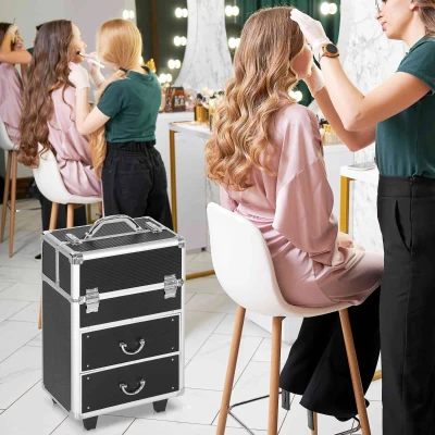 HOMCOM Trolley Valigetta Porta Trucchi Professionale con 2 Chiavi