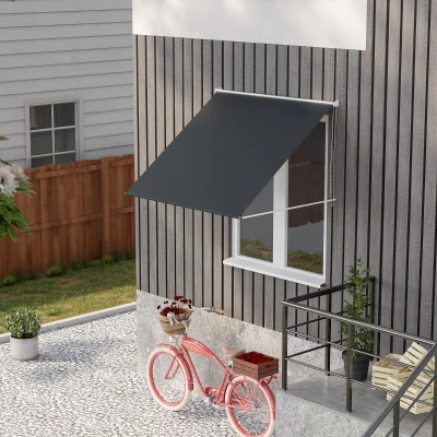 Outsunny Tenda da Sole a Bracci con Apertura Manuale Grigio