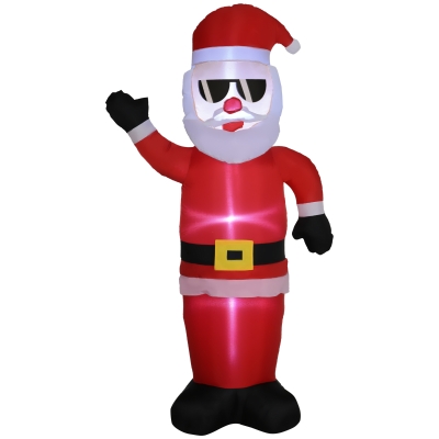 Outsunny Babbo Natale Gonfiabile da 180cm con Occhiali e Luci