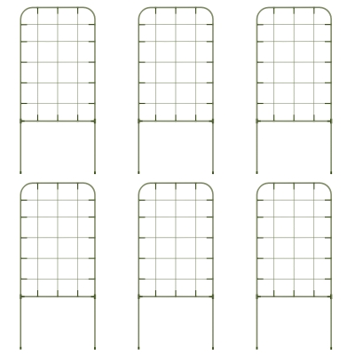 Outsunny Rankgitter-Set, 6 Metallspaliere für Kletterpflanzen, Stahl, 40 x 90 cm, Grün
