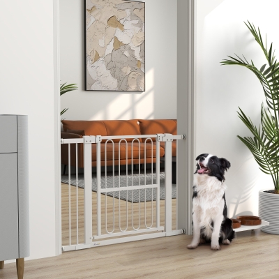 PawHut Türschutzgitter Hund, 76-104 cm Absperrgitter ohne Bohren, Treppengitter