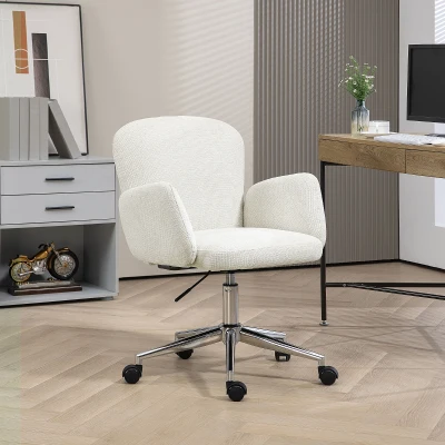 HOMCOM Fauteuil Bureau Contemporain Pivotant Chromé