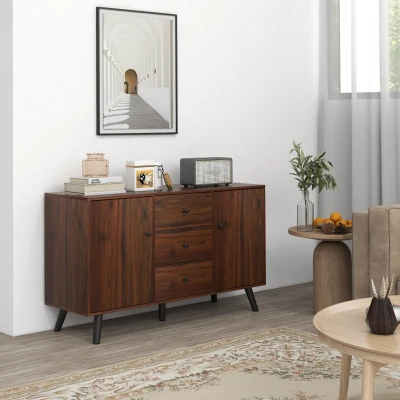 HOMCOM Credenza Moderna con 2 Armadietti e 3 Cassetti