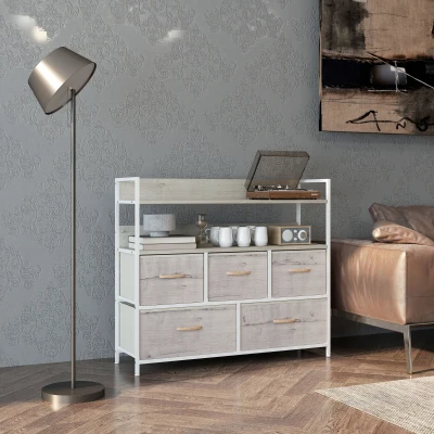 Chest of Drawers 98W x 29D x 85Hcm Natural wood finish