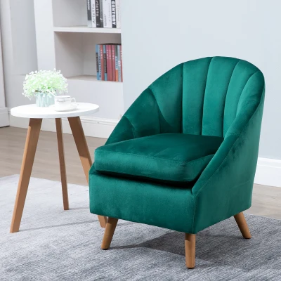 HOMCOM Poltrona 67cm x 65cm x 77cm Verde