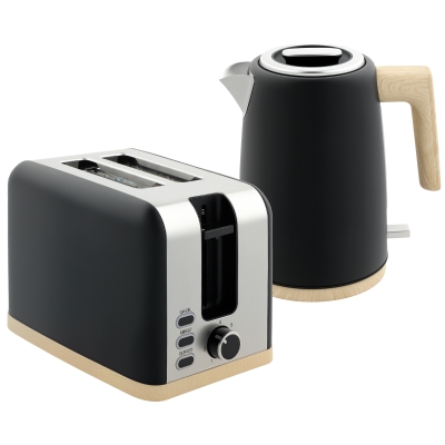 Kettle and Toaster Set 22.4L x 15.6W x 23.9Hcm Black