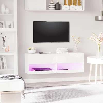 HOMCOM High Gloss TV Stand Cabinet for TVs up to 42"