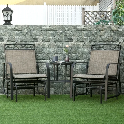 Outsunny Double Glider Chair 2-Seater Patio Swing Brown