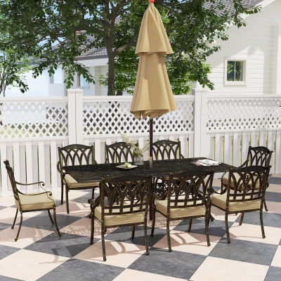 Garden Dining Set 220L x 106W x 72Hcm Bronze Tone