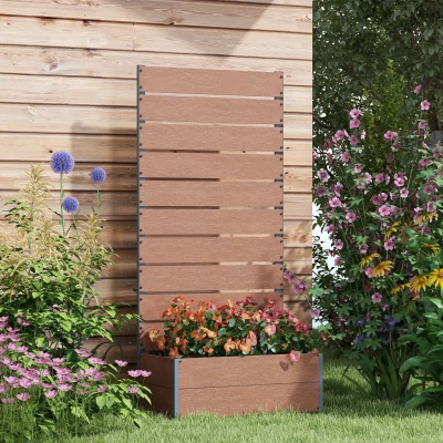 Outsunny Fioriera con Spalliera Doghe per Rampicanti 72x38x150cm