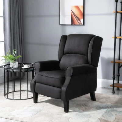 HOMCOM Sillón de Masaje Reclinable con Mando a Distancia 2 Zonas de Masaje y Tapizado en Tejido de Ante 78x83x101 cm Negro
