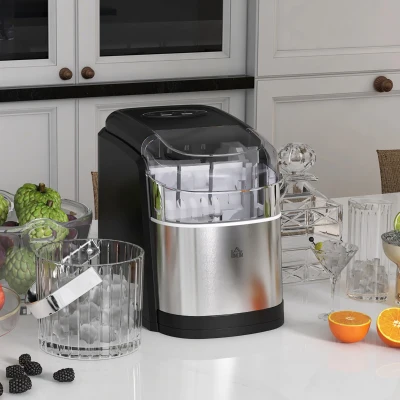 HOMCOM 12kg Countertop Ice Machine with Scoop