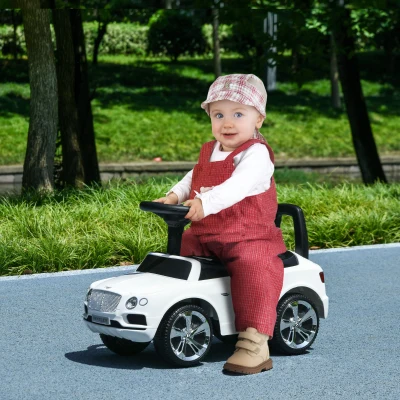 AIYAPLAY Bentley Bentayga Rutschauto, Rutscherfahrzeug mit Hupe Musik Kippschutz für Kinder ab 18 Monaten Weiß