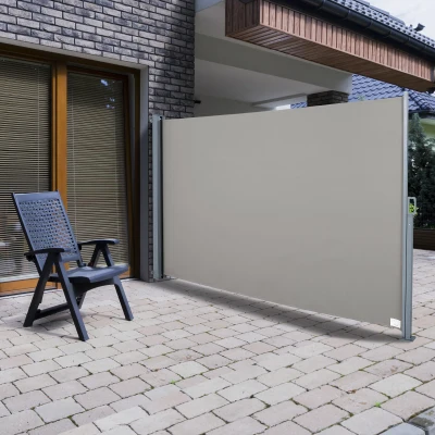 Outsunny Side Awning 300cm x 160cm Grigio