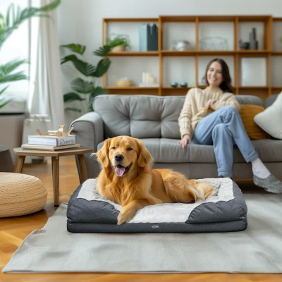 PawHut Letto per Cani Taglia Grande con Cuscino Rimovibile Grigio