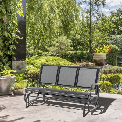 Outsunny Panchina a dondolo 147cm x 70cm x 85cm Nero