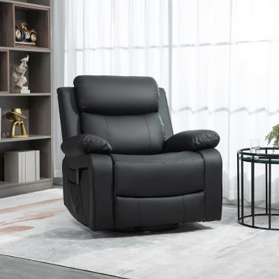 HOMCOM Fauteuil Massage Électrique Noir
