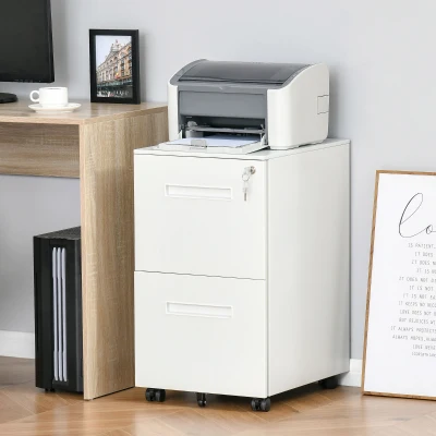Vinsetto Cassettiera ufficio 39cm x 48cm x 67cm Bianco