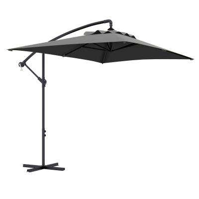 Outsunny 3m Cantilever Parasol Cross Base Grey