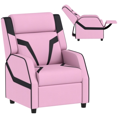 AIYAPLAY Kids Recliner Chair PU Leather Pink 3-9 Years
