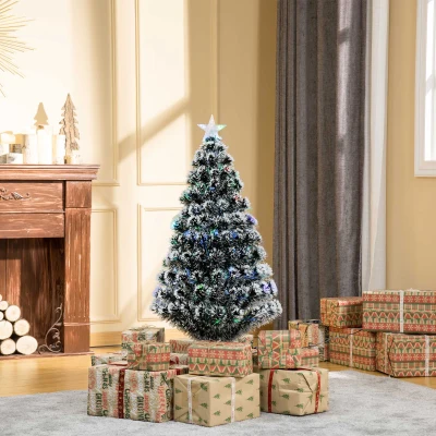 HOMCOM 4ft Prelit Christmas Tree Green with LED Lighting