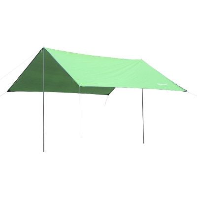 Outsunny Bâche anti-pluie voile d'ombrage toile de camping 3L x 3l m polyester haute densité 190T imperméable vert