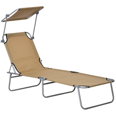 Sun Lounger 187L x 58W x 36Hcm Tan