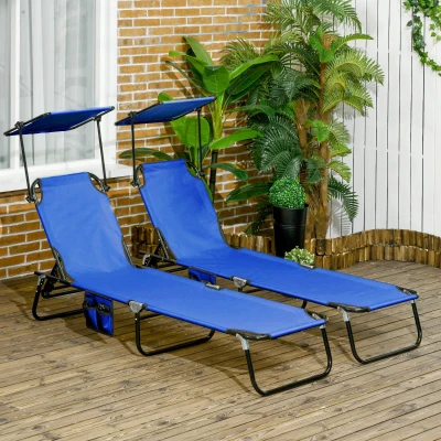 Sun Lounger Set 190L x 56W x 28Hcm Blue