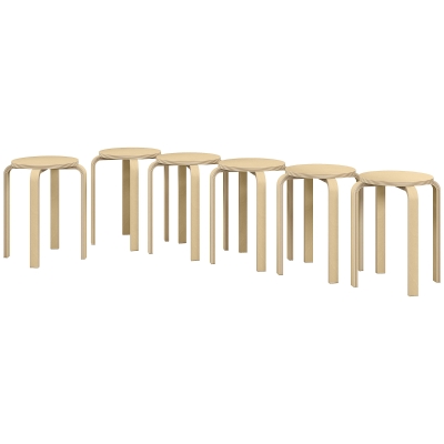 HOMCOM Tabourets Modernes Empilables Ø40x45cm Ensemble de 6