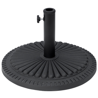 Outsunny 14kg Round Cement Parasol Base Umbrella Stand - Black