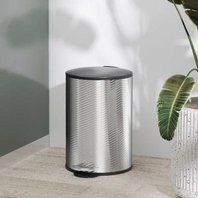 HOMCOM 20L Compact Stainless Steel Kitchen Bin
