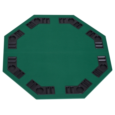 HOMCOM 1.2m Foldable Poker Table for 8 Players Black