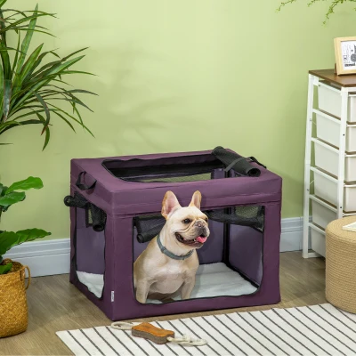PawHut Pet Carrier with Cushion for Small Dogs 69cm Purple