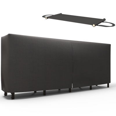 Outsunny Feuerholzgestell, 0,67 m³, mit Tragetasche & Abdeckung, Metallrahmen, bis 200 kg, 240 x 36 x 99 cm, Schwarz